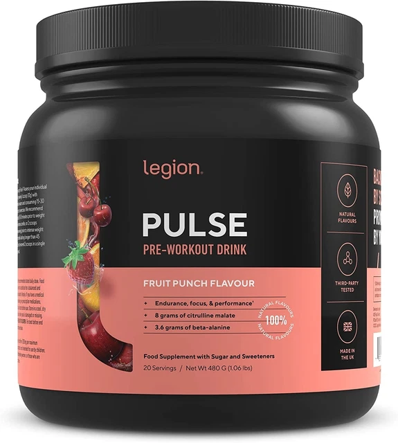 Integratore pre allenamento Legion Pulse - Bevanda preallenamento con ossido nitrico naturale