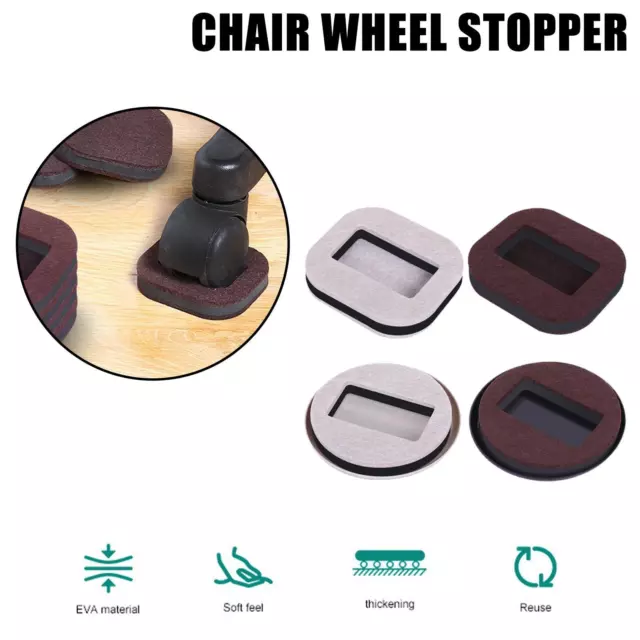 5pcs Office Chair Wheel Stopper Furniture Caster Cups Lot Floor Hardwood T4 F3Z7