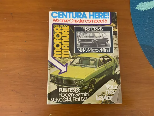 Motor Manual Magazine May 1975 Gemini Volvo 244 Fiat 127 Leyland Valiant Centura