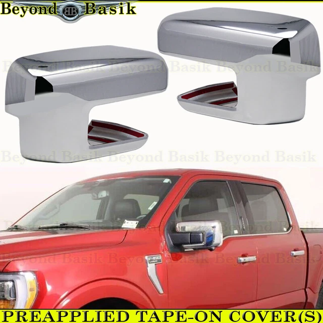 Chrome Tape-On Overlay Mirror Cover for 20-2023 Kia Soul No Turn Signal