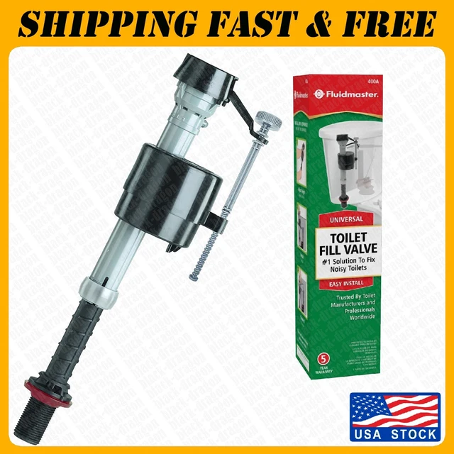 FLUIDMASTER 400A ANTISIPHON Universal Toilet Tank Fill Valve,Black 14
