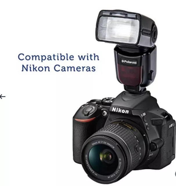 Polaroid Wireless TTL Auto Power Zoom Bounce and Swivel Flash PL190 for NIKON