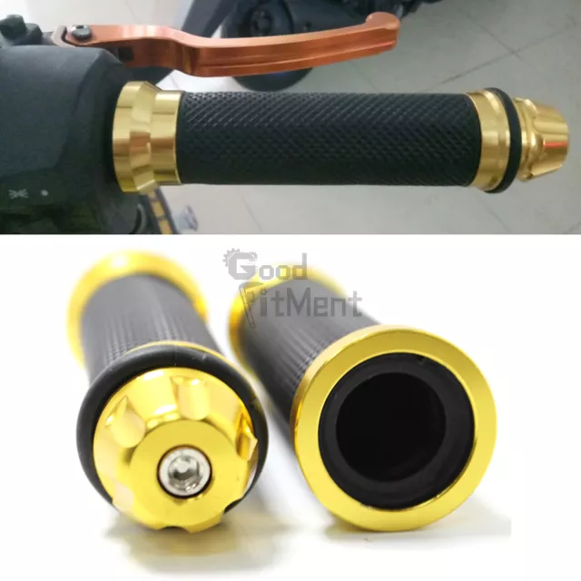 Lenkergriffe Motorrad Gold Griffe 22/25mm Aluminium&Gummi Für Roller Mopeds Quad 2