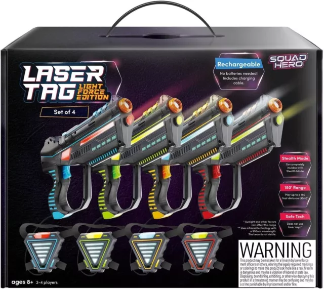 Squad Hero Rechargeable Laser Tag Set for Kids Teens & Adults with Gun Sensors