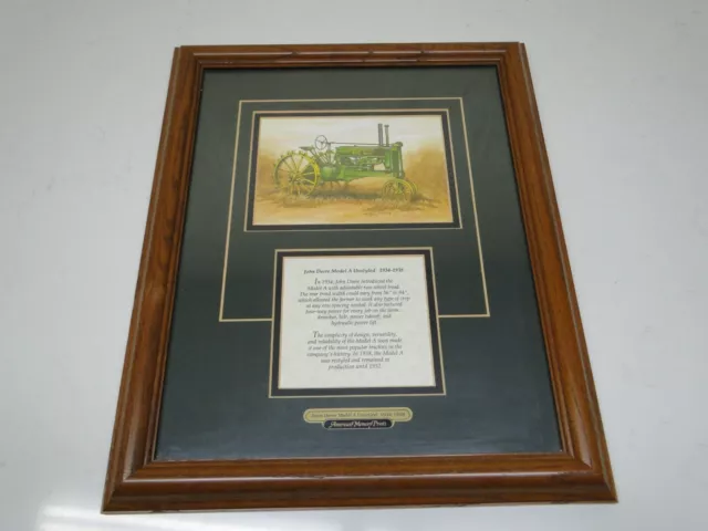 American Memory Prints John Deere ‘Model A STYLED ’ 1934-1938 Picture Framed