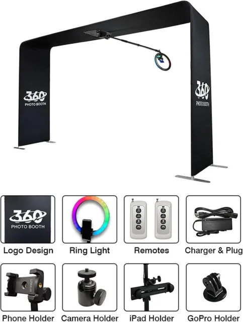 Cabina de fotos 360 giratoria automática 360 armadura cabina de video con logotipo personalizado