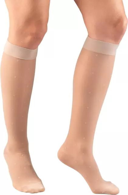 Truform Sheer Compression Stockings, 15-20 Mmhg, Women'S Knee High Length, Patte