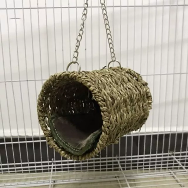 Wear Resistant Bed Grass Tunnel Hammock Hanging Parrot Pet Cage Ornament