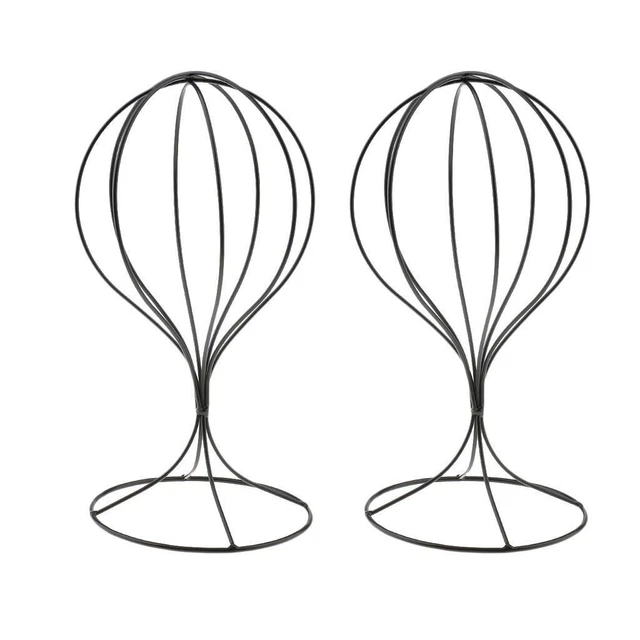 2x 20 '' Ballon Style Chapeau Casque Titulaire Perruque Présentoir Rack