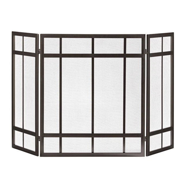 Pleasant Hearth FA017SB Wenge Mission Style 3-Panel Fireplace Screen