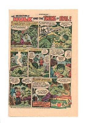 Incredible Hulk And The Twins Of Evil Hostess Pies Snacks - 1979 Vtg PRINT AD