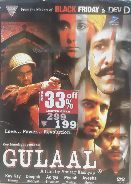 Gulaal - Kay Kay Menon, Deepak Dobriyal - Bollywood Hindi Movie DVD (Subtitles)