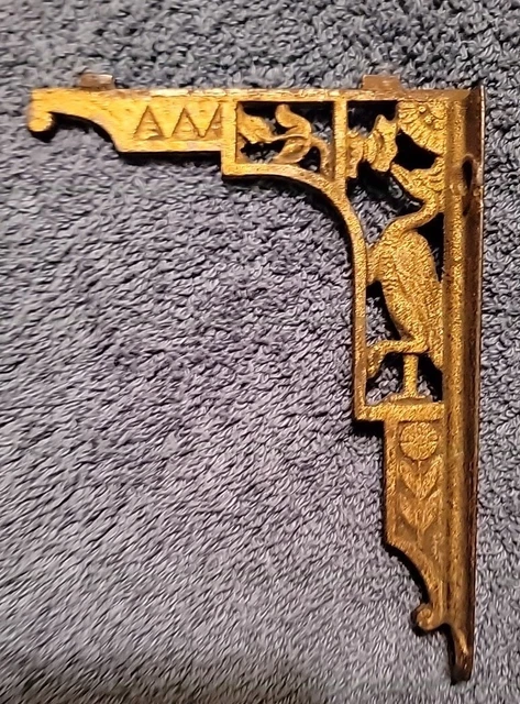 Antique Eastlake Small Single Cast Iron Shelf Bracket Bird Design Aesthetic
