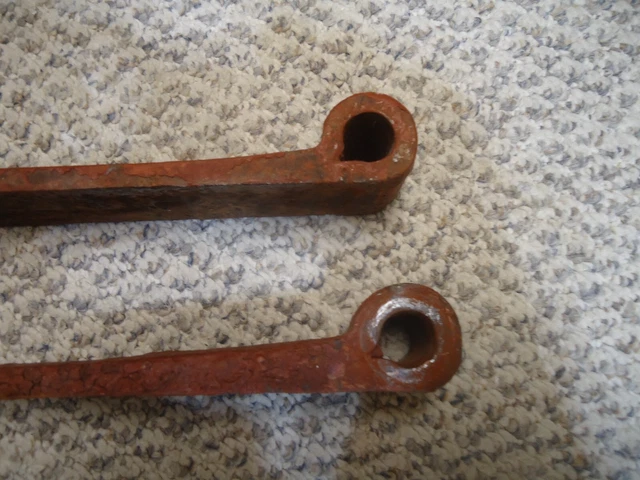 Two Antique Wrought Iron Hand Forged Barn Door Strap Hinges 28 1/2" 2