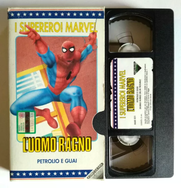 Vhs I Supereroi Marvel L'uomo Ragno Ita Animazione Petrolio Guai Spider Man(V219