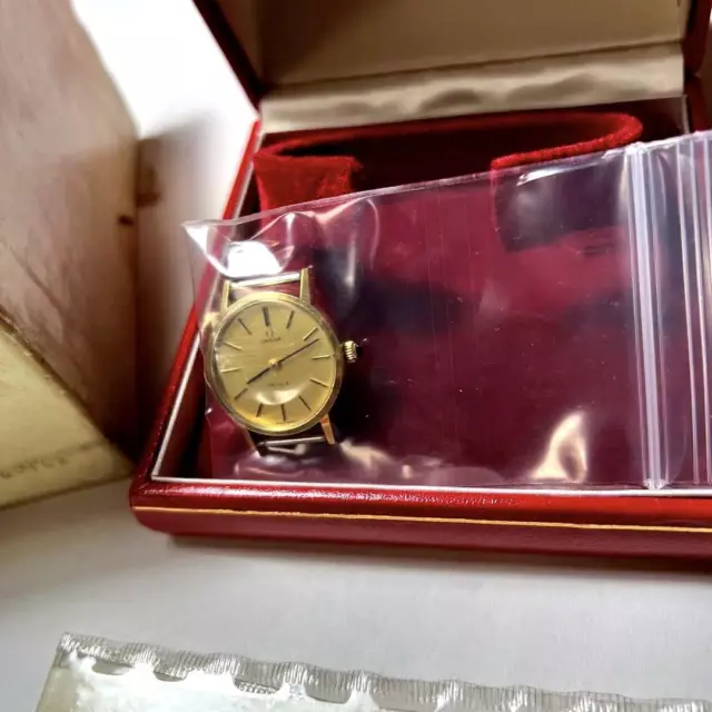 Omega De Ville Vintage Gold Rund Manuell Gewunden Herren Uhr Authentisch Arbeit