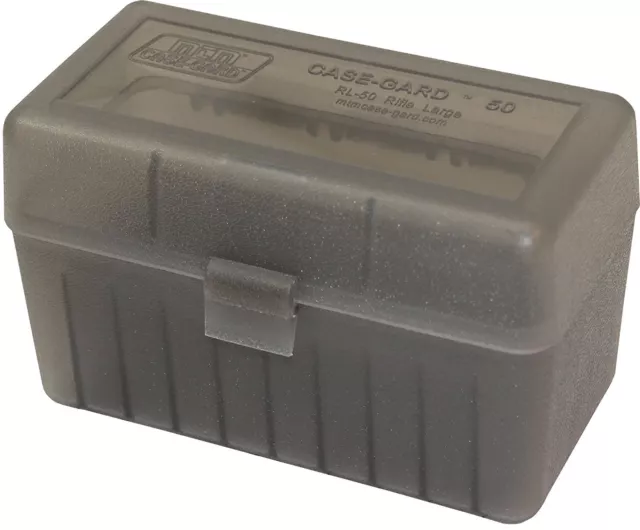 MTM Rifle Ammo Box - 50 Round Flip-Top 270 Win 30-06 25-06 - Smoke RL-50-41