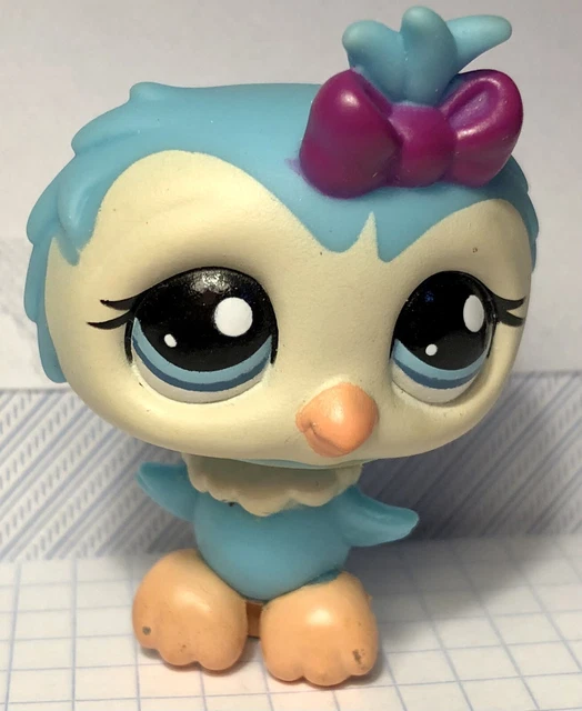 LPS LITTLEST PET Shop 1569 Blue Owl Purple Bow Blue Eyes 1.00