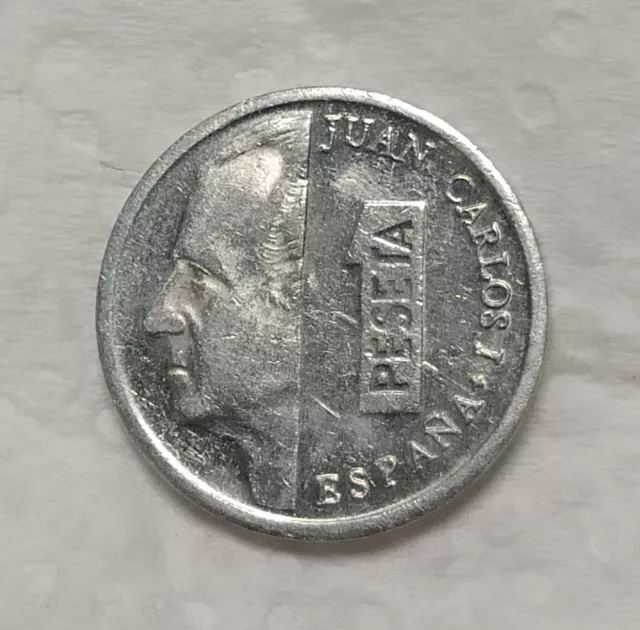 Moneda de 1 peseta del rey Juan Carlos I de España año 1995