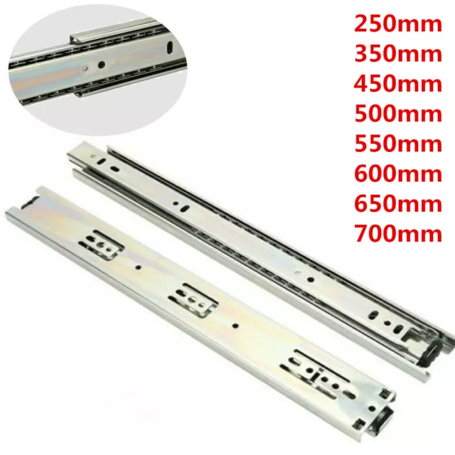 1-10 Pairs Telescopic Metal Ball Bearing Drawer Runners Slides 250mm-700mm AU