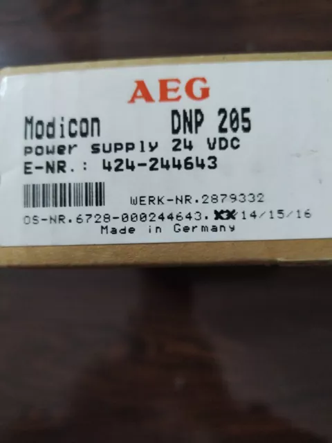 DNP205 AEG Modicon Power Supply 24Vdc FREE DHL EXPRESS SHIPPING