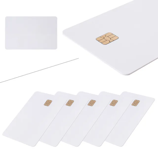 5 Pcs ISO PVC IC W/ SLE4442 Chip Blank Smart Card Contact IC Card Safety White