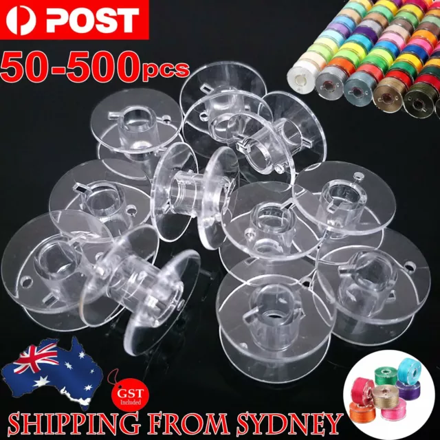 UP500xPlastic Empty Bobbins For Sewing Machine Janome Brother Elna Singer Bobbin