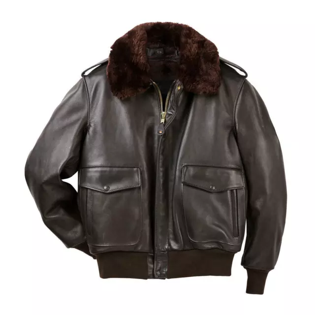 G-1 Aviateur A-2 Bomber Marron Marine Vol Vrai Cuir Veste Classique pour Hommes