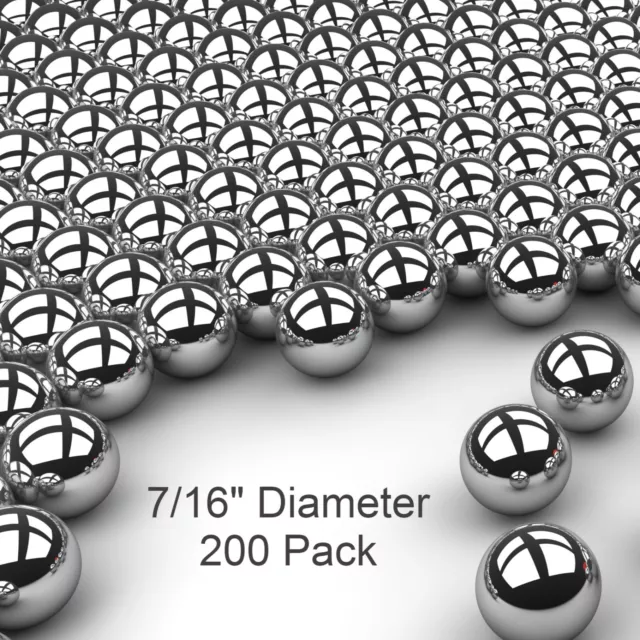 200 7/16" Inch G25 Precision Chromium Chrome Steel Bearing Balls AISI 52100