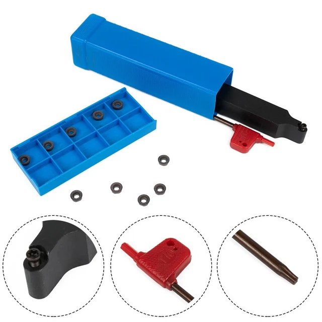 Porte-outil De Tournage SRDPN1616H08 Tige 16 Mm + 10 Inserts Carbure RPMT08T2 + Clé T15 - Pour Fraisage Fonte, Acier, Inox