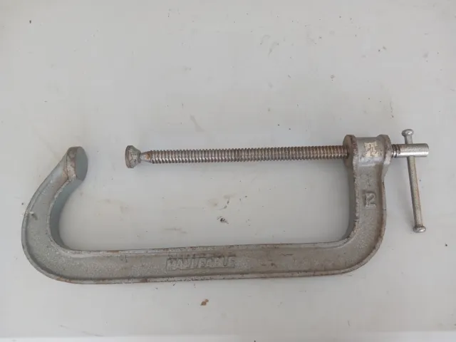 Vintage Malleable Steel 12" C-Clamp  Screw Clamp