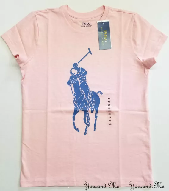 POLO RALPH LAUREN Women Cotton Short Sleeve Tee T-Shirt BIG PONY Pink XS S M NWT