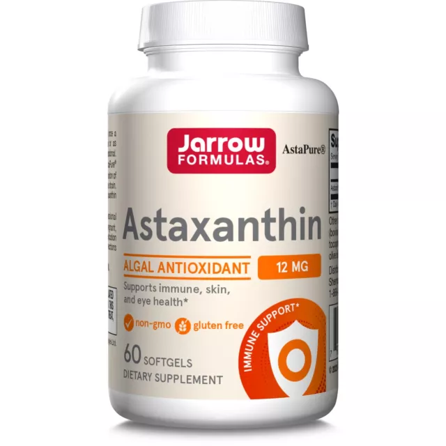 Jarrow Formulas Astaxantina 12mg 60 Cápsulas Blandas, Ojos, Junta Salud, Inmune