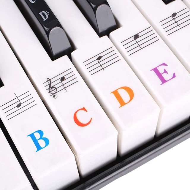 88 Keys Piano Keyboard Learning Stickers - High Quality Removable Labels