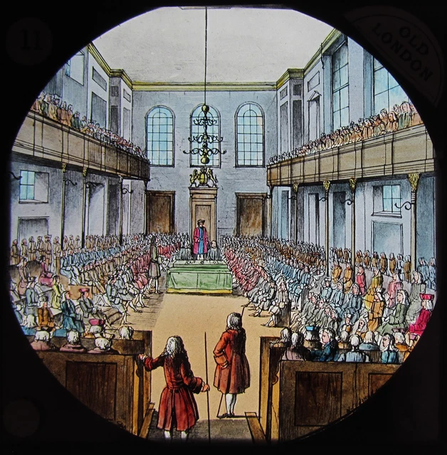 Glass Magic Lantern Slide HOUSE OF COMMONS INTERIOR C1890 OLD LONDON