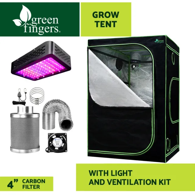 Greenfingers Grow Tent 1000W LED Grow Light 150X150X200cm Mylar 4" Ventilation
