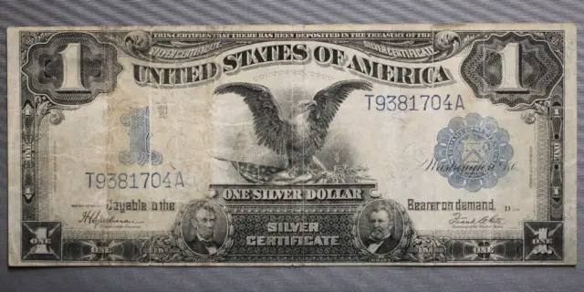 1899 $1 Black Eagle Blue Seal One Dollar Large Silver Certificate Note