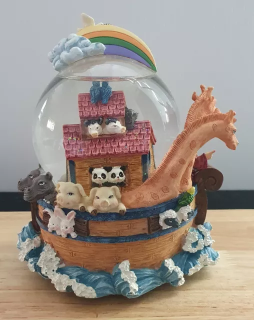 Noah's Ark Music Box Snow Globe - Soundbox Plays “Tomorrow” With BOX