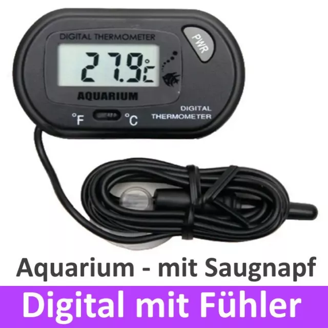 Thermometer Aquarium Terrarium Vivarium Temperatur Anzeige digital mit Fühler 1m