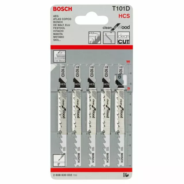 Bosch Jigsaw Blades T101D Clean for Wood Cuts fits Makita DeWalt Bosch Festool