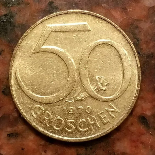1970 Austria 50 Groschen Coin - #A4986