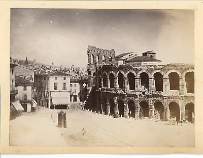 Italia Carte cabinet  Tirage a Arena di Verona Vintage albumen print Verona 