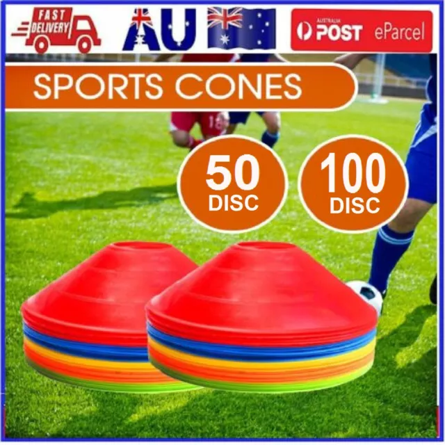 50/100 Pack Fitness Exercise Sports Training Discs Markers Cones Soccer Rugby AU