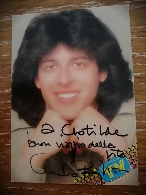 CLAUDIO BAGLIONI AUTOGRAFI ORIGINALI CARTOLINA PROMO 10x15cm SIGNED CANTANTE ITA