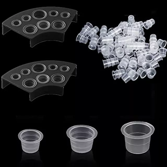 300x Tattoo Farbkappen Cups oder Cups Halterungen Set Kunststoff Tattoo Zubehör