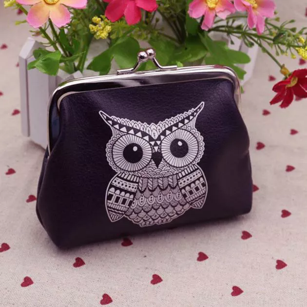 Portefeuille femme hibou portefeuille cuir porte-carte hâpe pièce sac à main pochette sacs à main