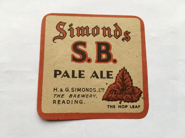 Vintage Simonds S.b.pale Ale Unused Beer Bottle Label