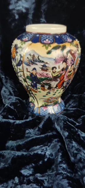 Vaso cinese Royal Satsuma cavallo in scena di cultura asiatica