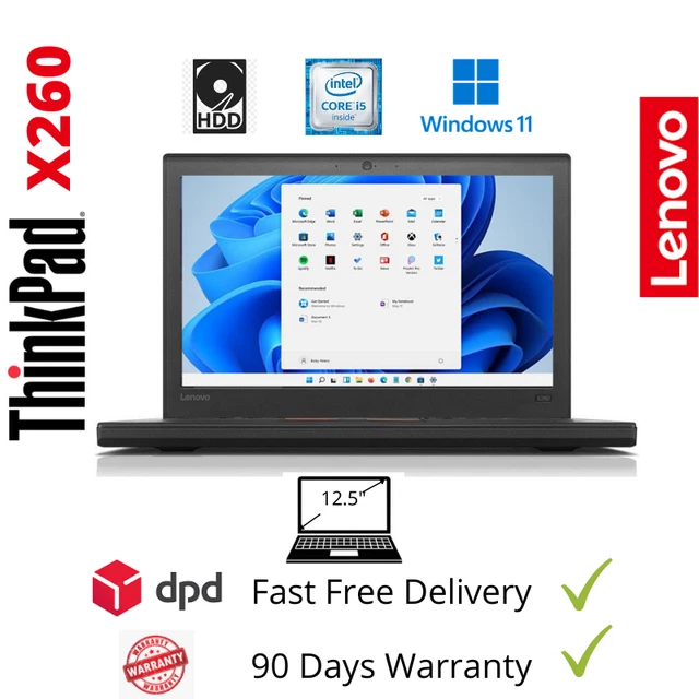 CHEAP WINDOWS 11 6th gen i5 laptop Lenovo x260 12.5" 8GB RAM 500GB HDD