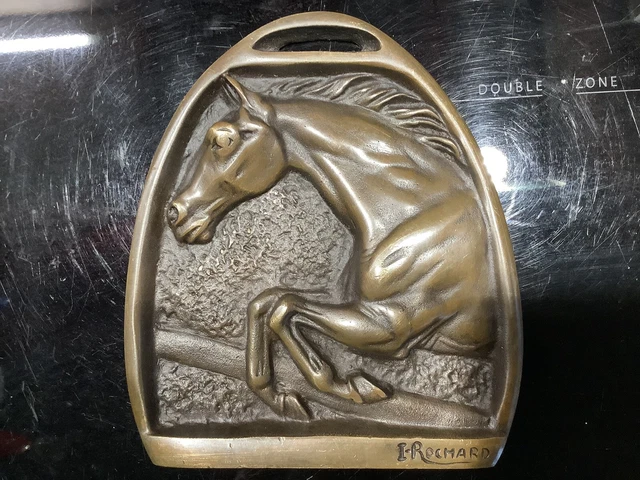 Irénée Rochard Bronze Cheval Sautant Un Obstacle Equitation Art Deco Animalier